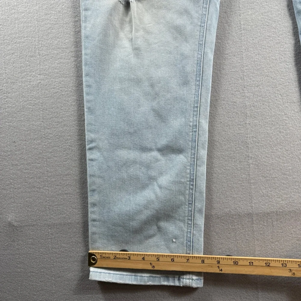 True Nation Tapered Fit Jeans Mens 44x30 Light Blue Distressed Stretch Denim